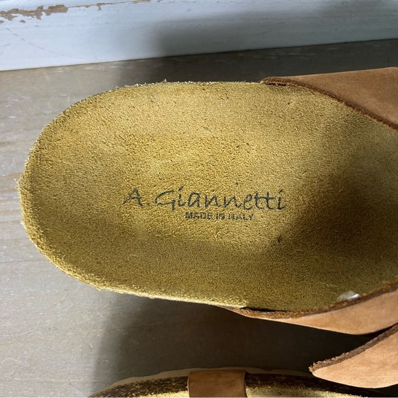 A. Gianetti Italian Leather Sandals | Brown Braided Suede | Fits US 9 - Picture 14 of 14